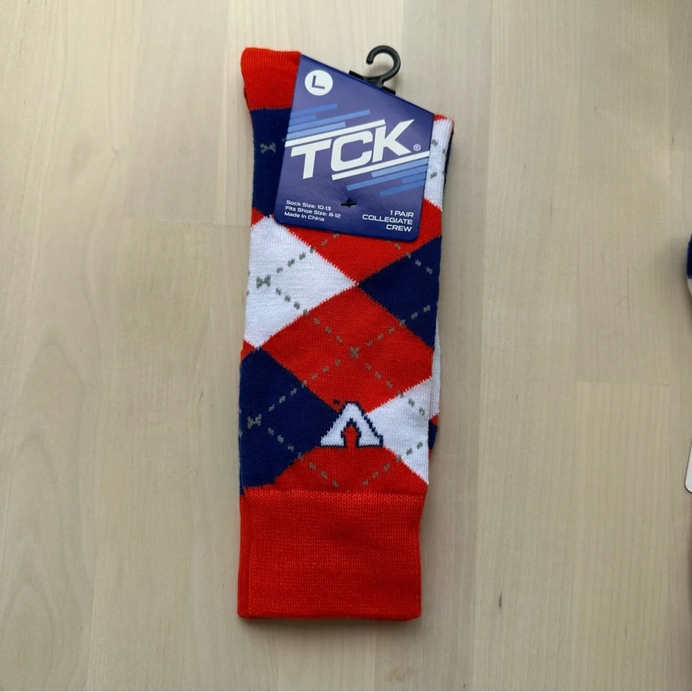 TCK UVA University of Virginia 3 Pairs Collegiate Crew Socks Bundle